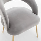 SEYNAR Mid Century Modern Velvet Upolstered Open-Back Dining Chair Set of 2