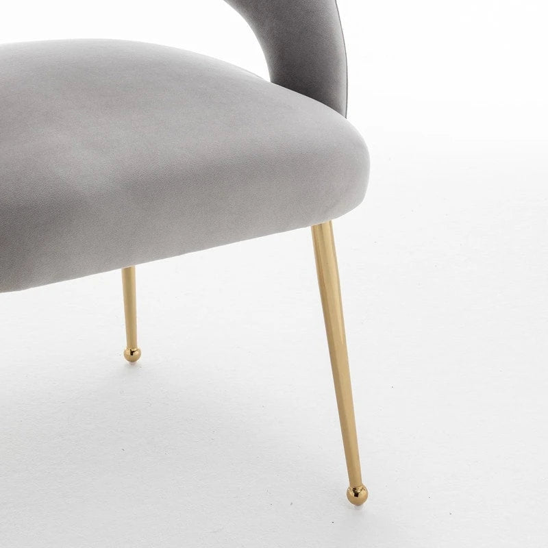 SEYNAR Mid Century Modern Velvet Upolstered Open-Back Dining Chair Set of 2