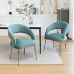SEYNAR Mid Century Modern Velvet Upolstered Open-Back Dining Chair Set of 2