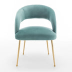 SEYNAR Mid Century Modern Velvet Upolstered Open-Back Dining Chair Set of 2