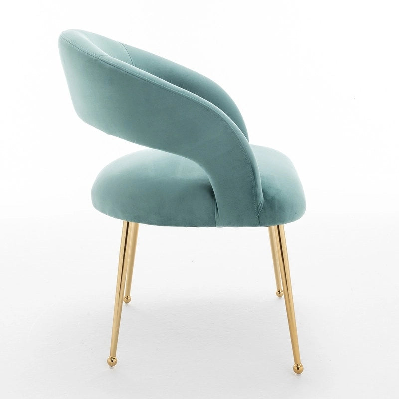 SEYNAR Mid Century Modern Velvet Upolstered Open-Back Dining Chair Set of 2