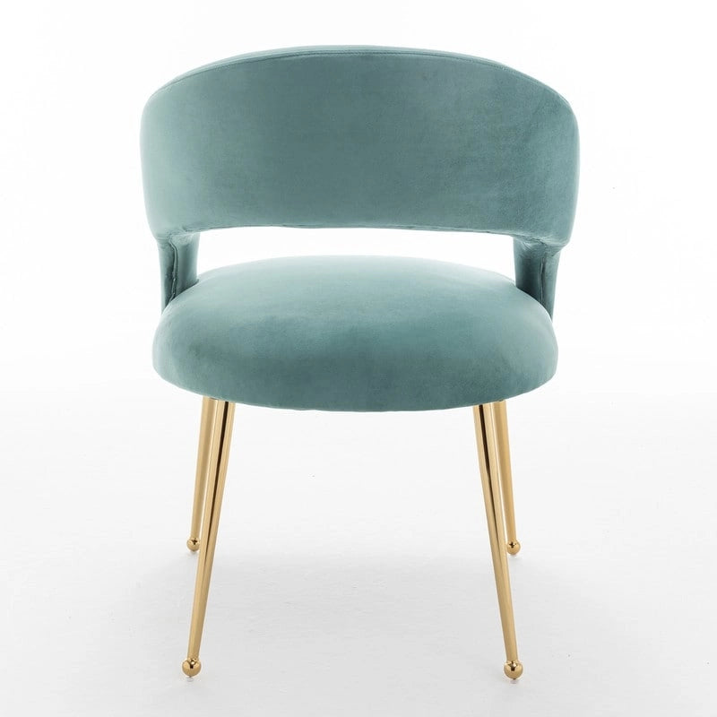 SEYNAR Mid Century Modern Velvet Upolstered Open-Back Dining Chair Set of 2