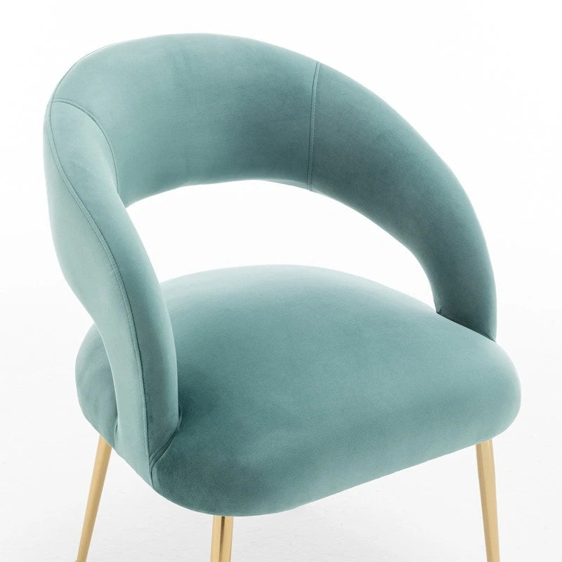 SEYNAR Mid Century Modern Velvet Upolstered Open-Back Dining Chair Set of 2