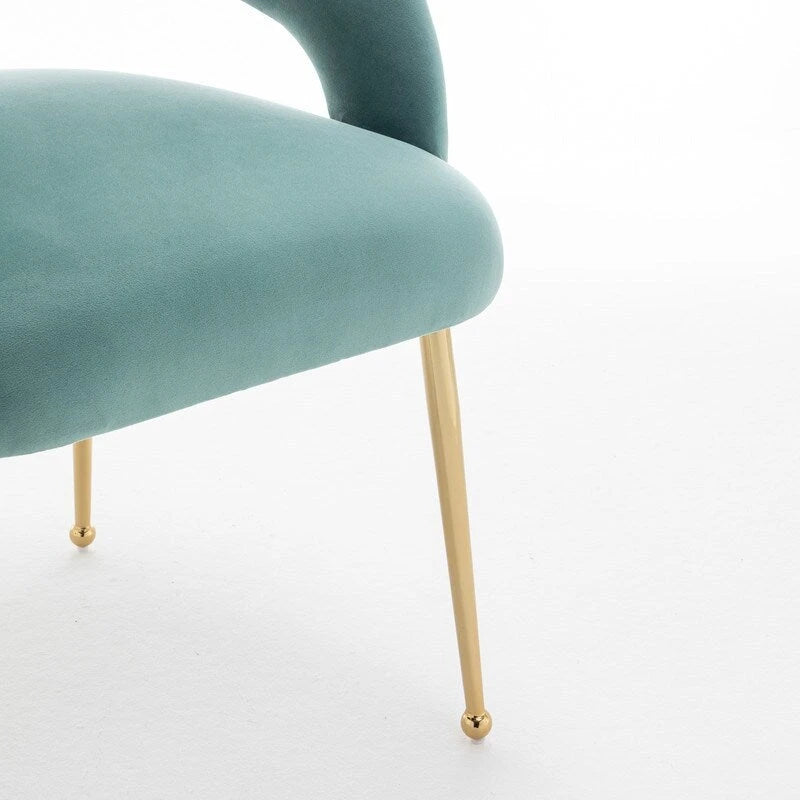 SEYNAR Mid Century Modern Velvet Upolstered Open-Back Dining Chair Set of 2