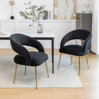 SEYNAR Mid Century Modern Velvet Upolstered Open-Back Dining Chair Set of 2