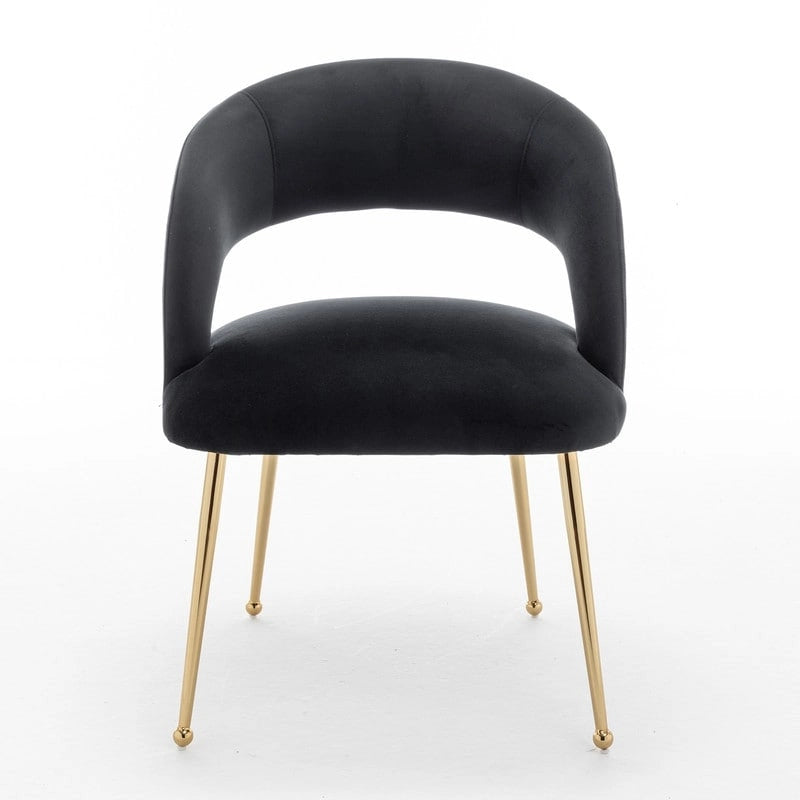 SEYNAR Mid Century Modern Velvet Upolstered Open-Back Dining Chair Set of 2