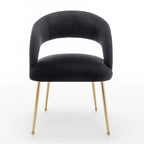 SEYNAR Mid Century Modern Velvet Upolstered Open-Back Dining Chair Set of 2