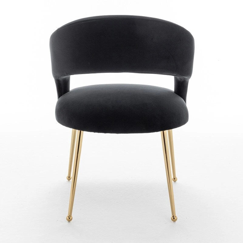 SEYNAR Mid Century Modern Velvet Upolstered Open-Back Dining Chair Set of 2