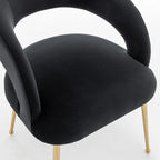 SEYNAR Mid Century Modern Velvet Upolstered Open-Back Dining Chair Set of 2