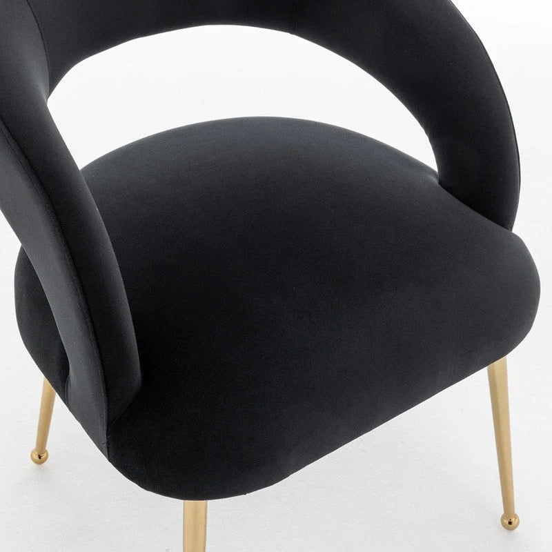 SEYNAR Mid Century Modern Velvet Upolstered Open-Back Dining Chair Set of 2