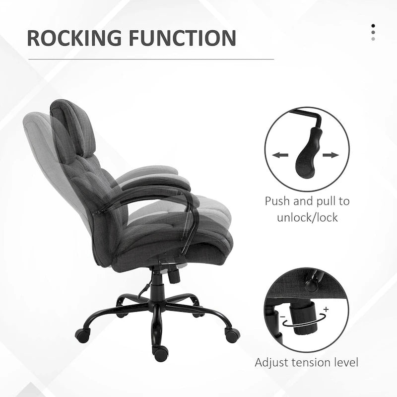 Ergonomic Office Chair with Wide Seat Adjustable Height