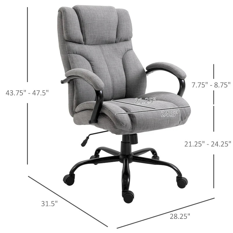 Ergonomic Office Chair with Wide Seat Adjustable Height
