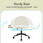 Boucle office chair Desk Chair,Mid-Back Adjustable Swivel Computer Chair with Black Legs,Upholstered Desk Chair with Wheels