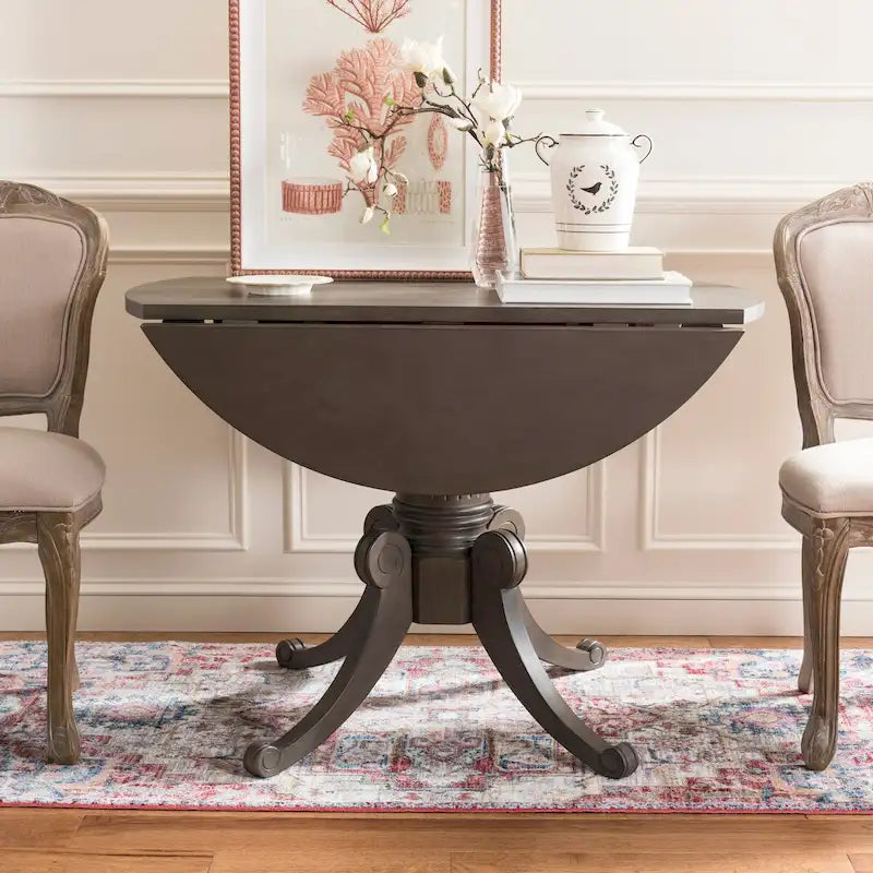 Jeane Antique White Drop Leaf Dining Table - 43 W x 43 D x 31 H - 43Wx43Dx31H