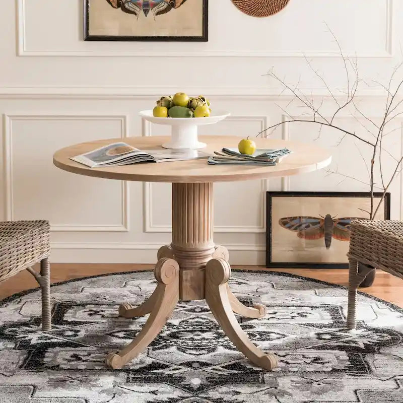 Jeane Antique White Drop Leaf Dining Table - 43 W x 43 D x 31 H - 43Wx43Dx31H