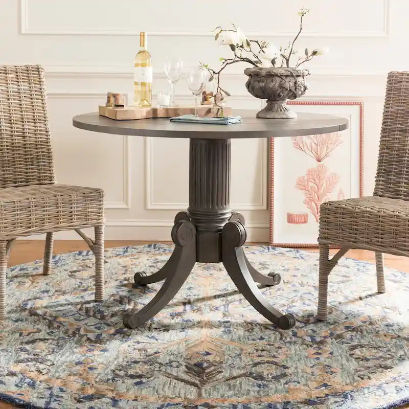 Jeane Antique White Drop Leaf Dining Table - 43 W x 43 D x 31 H - 43Wx43Dx31H
