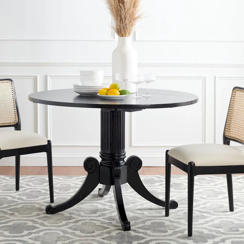 Jeane Antique White Drop Leaf Dining Table - 43 W x 43 D x 31 H - 43Wx43Dx31H