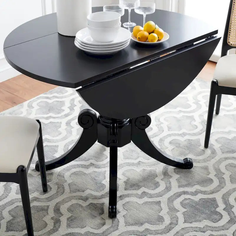 Jeane Antique White Drop Leaf Dining Table - 43 W x 43 D x 31 H - 43Wx43Dx31H