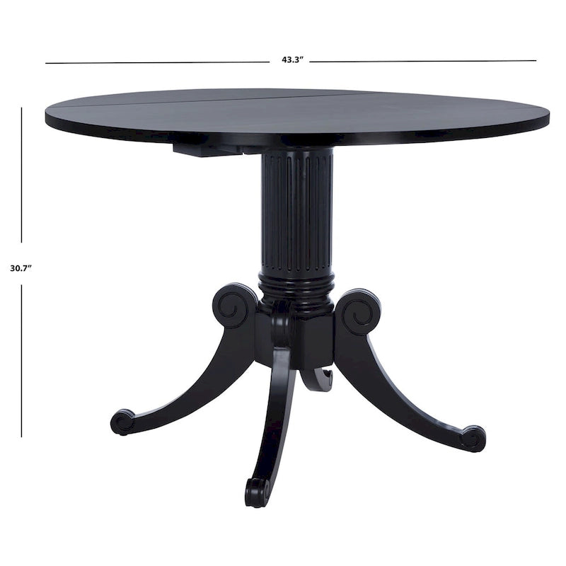Jeane Antique White Drop Leaf Dining Table - 43 W x 43 D x 31 H - 43Wx43Dx31H