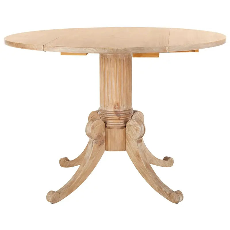 Jeane Antique White Drop Leaf Dining Table - 43 W x 43 D x 31 H - 43Wx43Dx31H