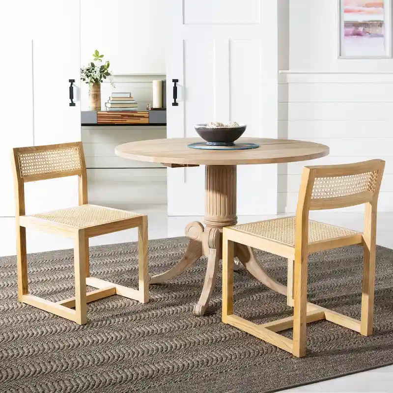 Jeane Antique White Drop Leaf Dining Table - 43 W x 43 D x 31 H - 43Wx43Dx31H