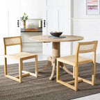 Jeane Antique White Drop Leaf Dining Table - 43 W x 43 D x 31 H - 43Wx43Dx31H