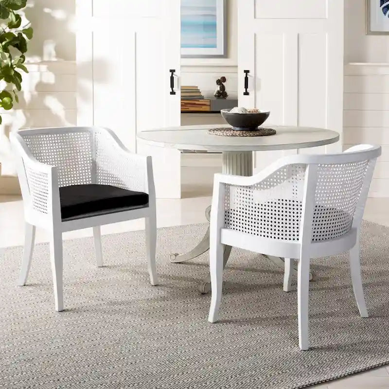 Jeane Antique White Drop Leaf Dining Table - 43 W x 43 D x 31 H - 43Wx43Dx31H