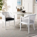 Jeane Antique White Drop Leaf Dining Table - 43 W x 43 D x 31 H - 43Wx43Dx31H