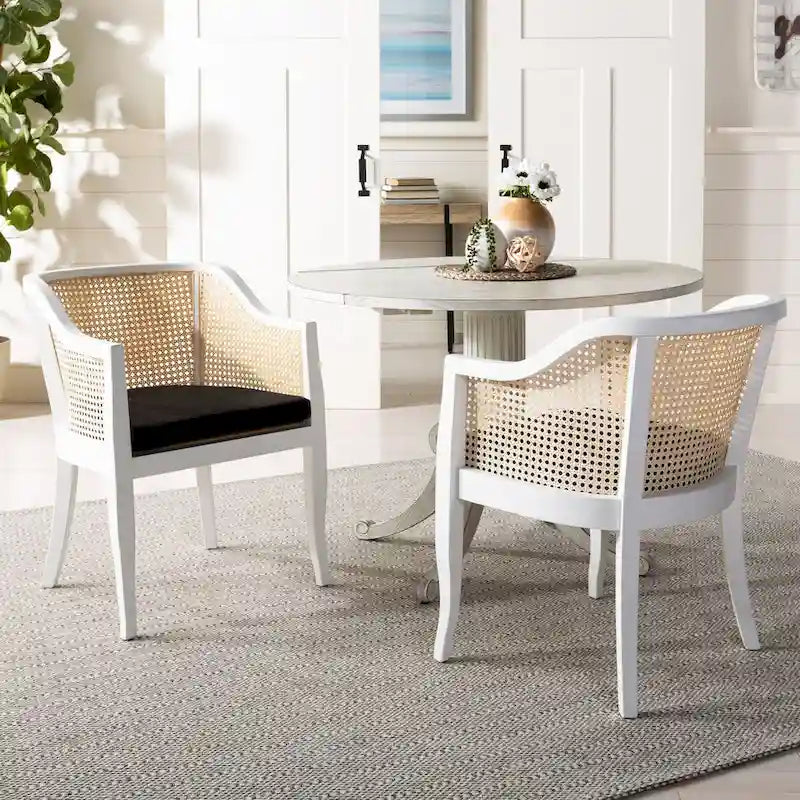 Jeane Antique White Drop Leaf Dining Table - 43 W x 43 D x 31 H - 43Wx43Dx31H